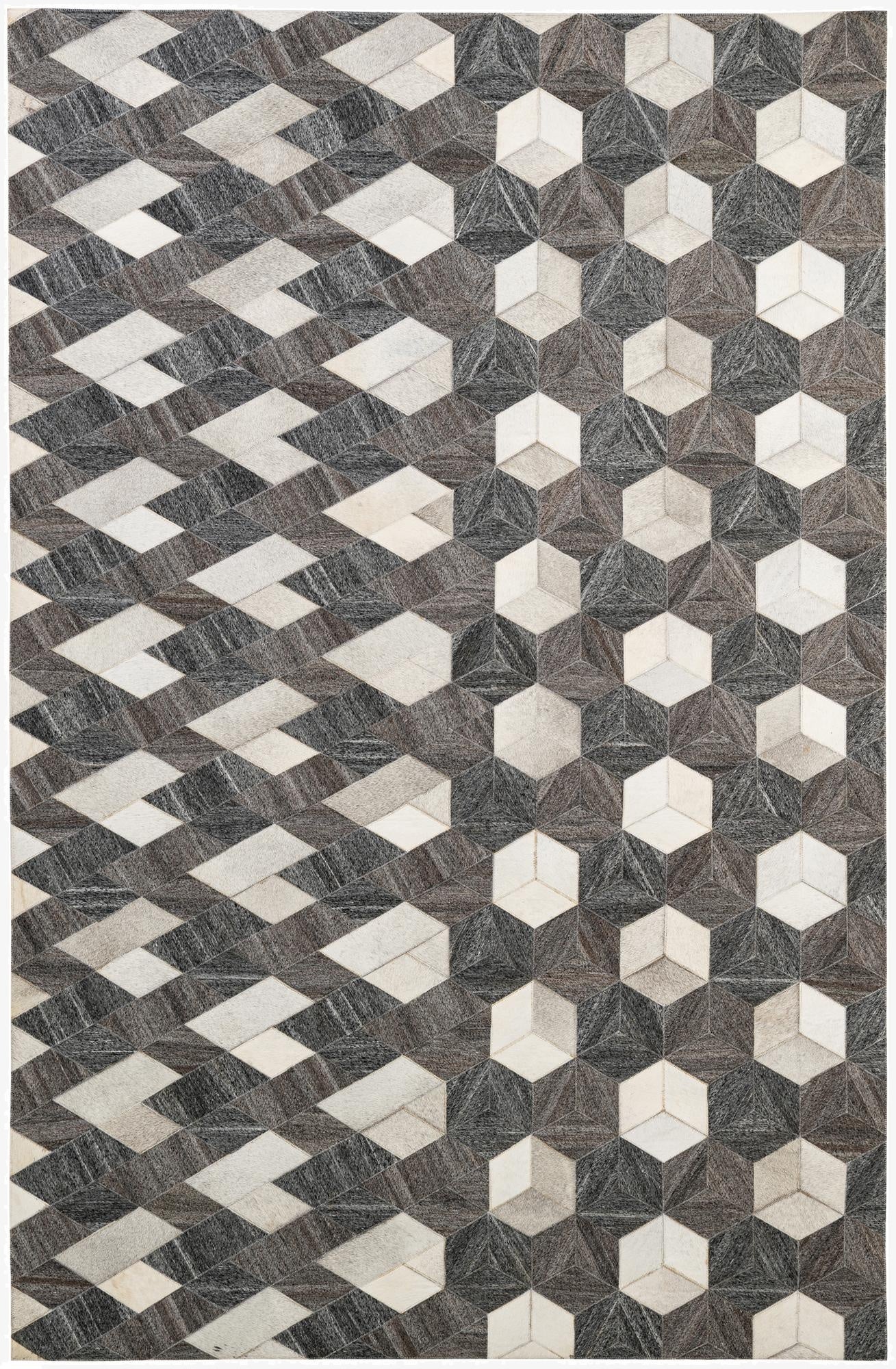 5' 3 x 8' Cowhide - Patchwork Rug