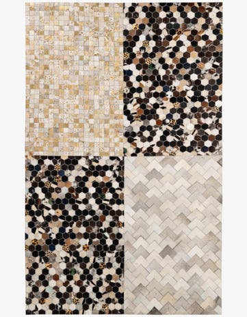 4' 11 x 8' 1 Cowhide - Patchwork Rug