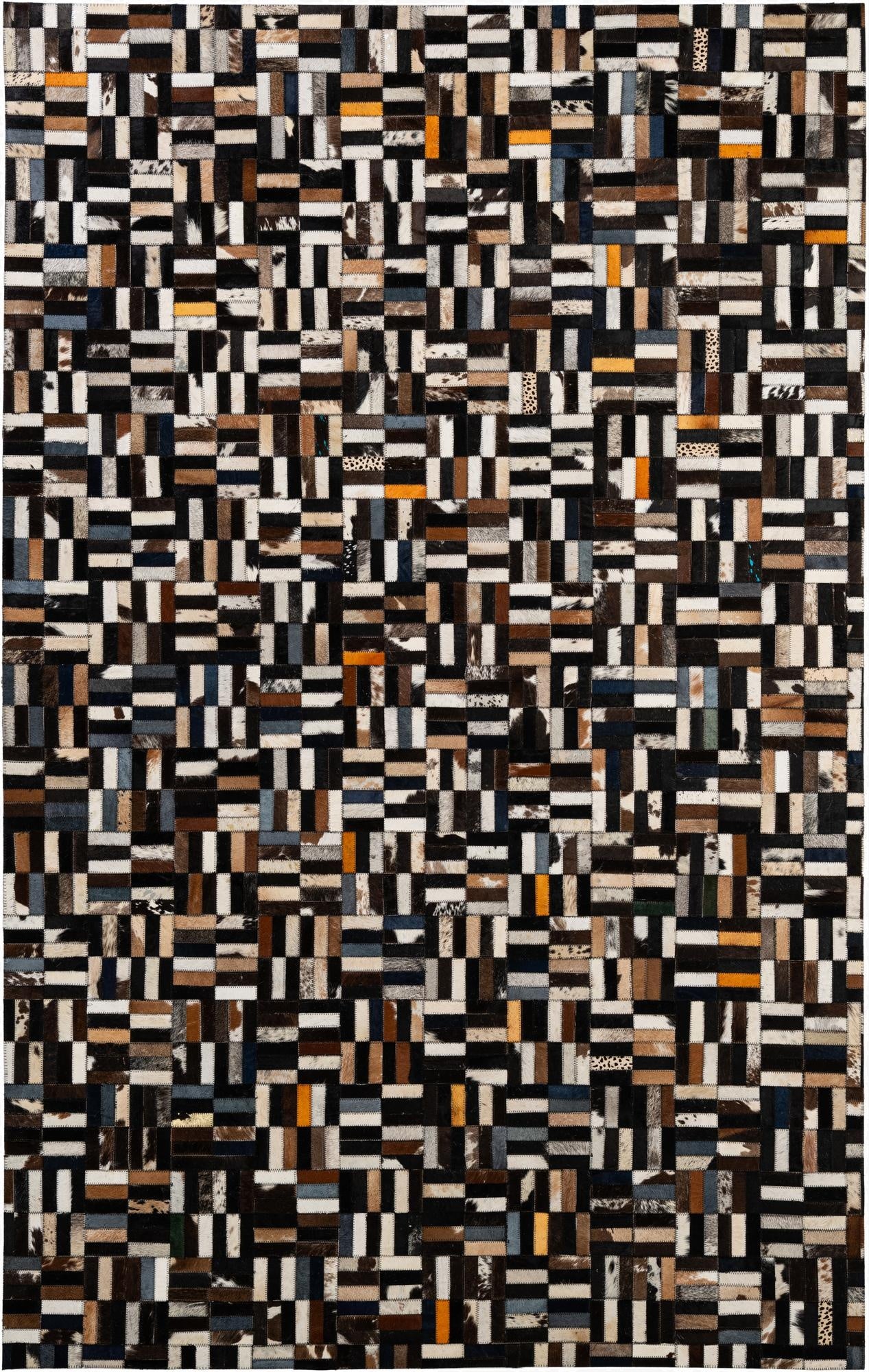 5' 1 x 8' 1 Cowhide - Patchwork Rug