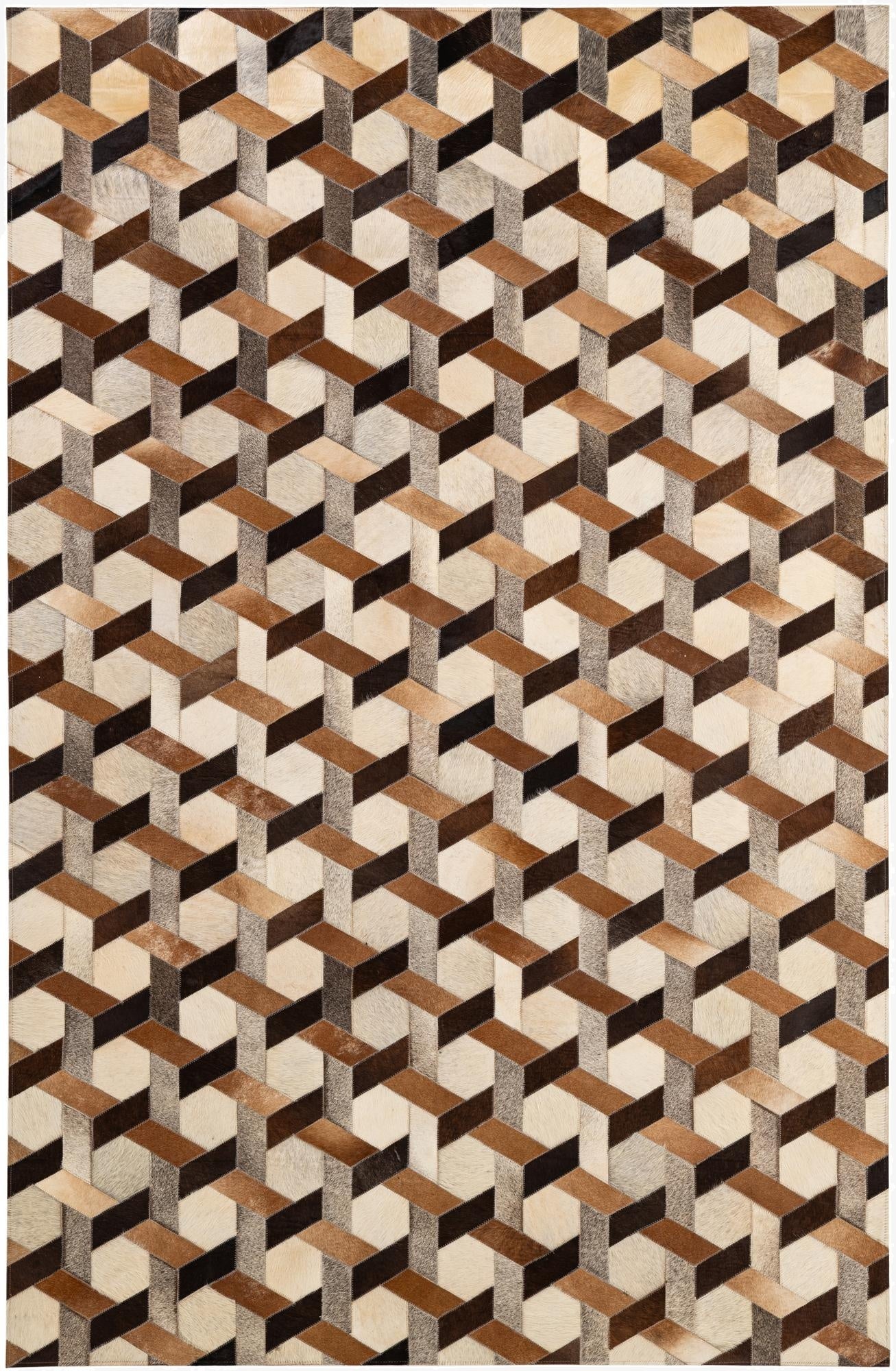 5' 2 x 7' 10 Cowhide - Patchwork Rug