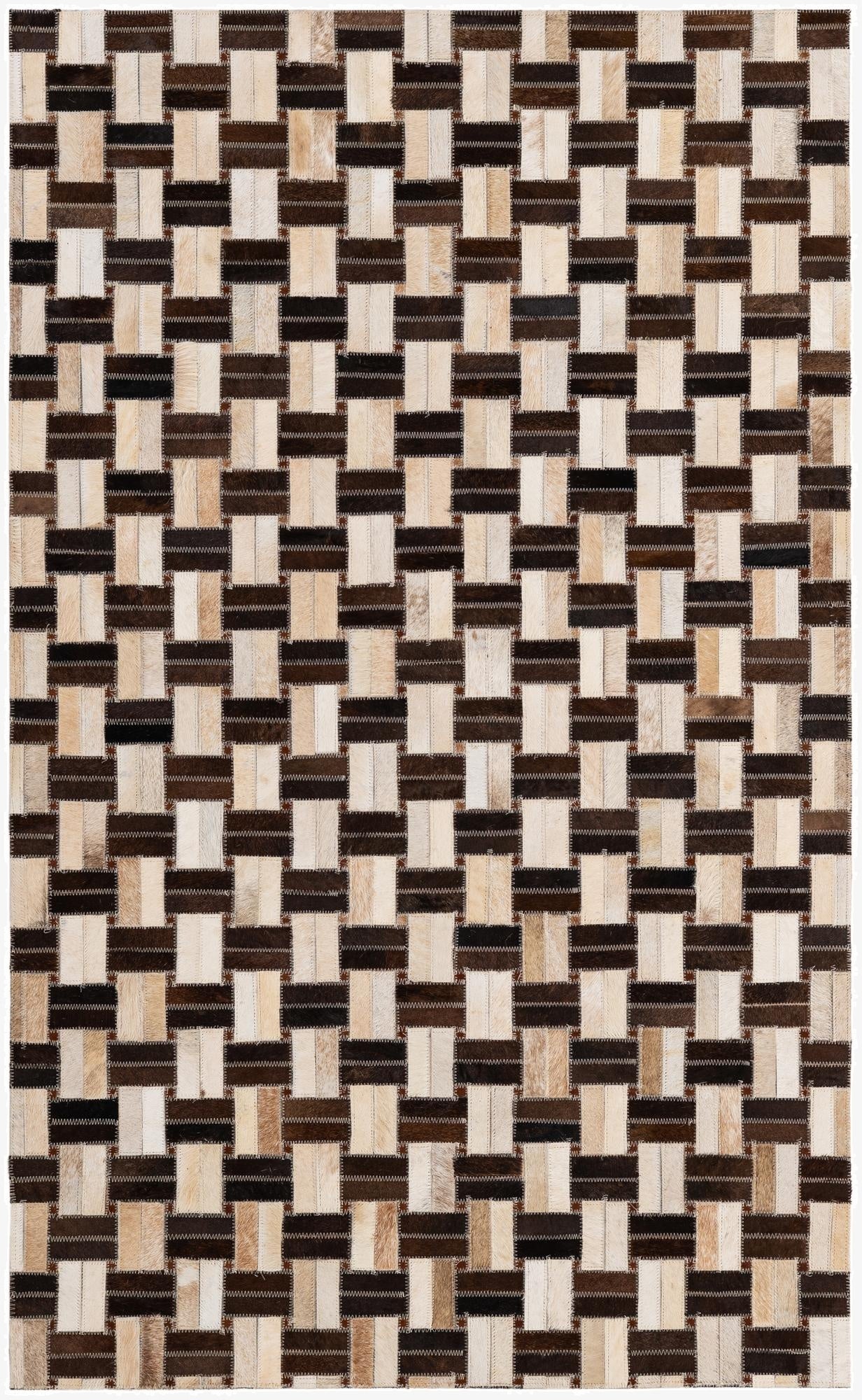 3' 1 x 4' 11 Cowhide - Patchwork Rug