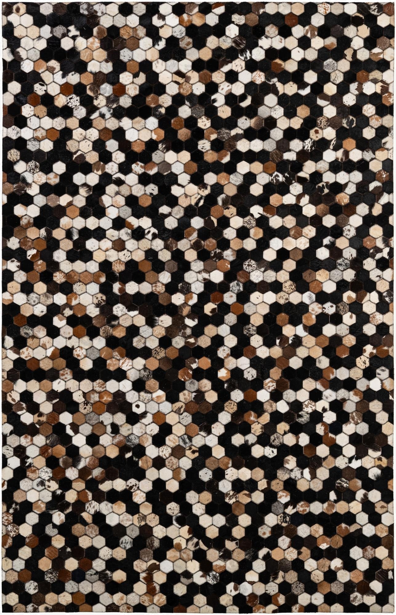 5' 2 x 8' 1 Cowhide - Patchwork Rug