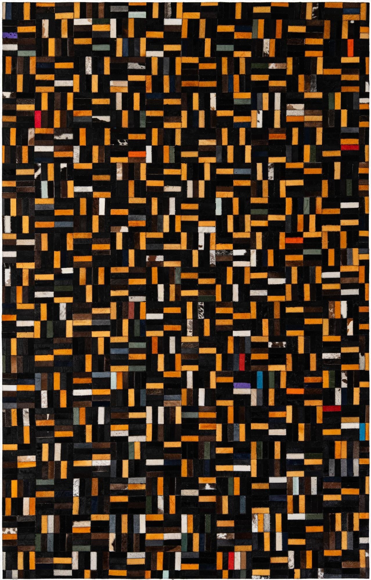 5' 2 x 8' 1 Cowhide - Patchwork Rug