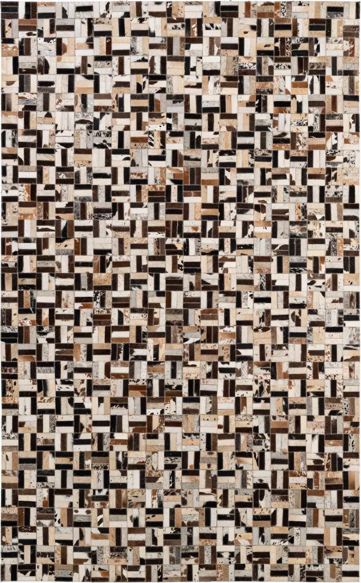 5' 1 x 8' Cowhide - Patchwork Rug