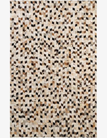 5' 1 x 8' Cowhide - Patchwork Rug