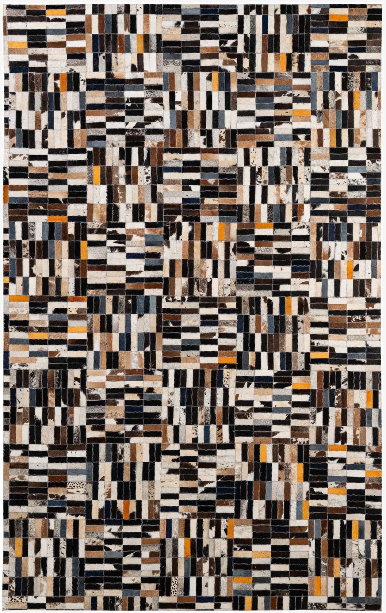 5' 1 x 7' Cowhide - Patchwork Rug