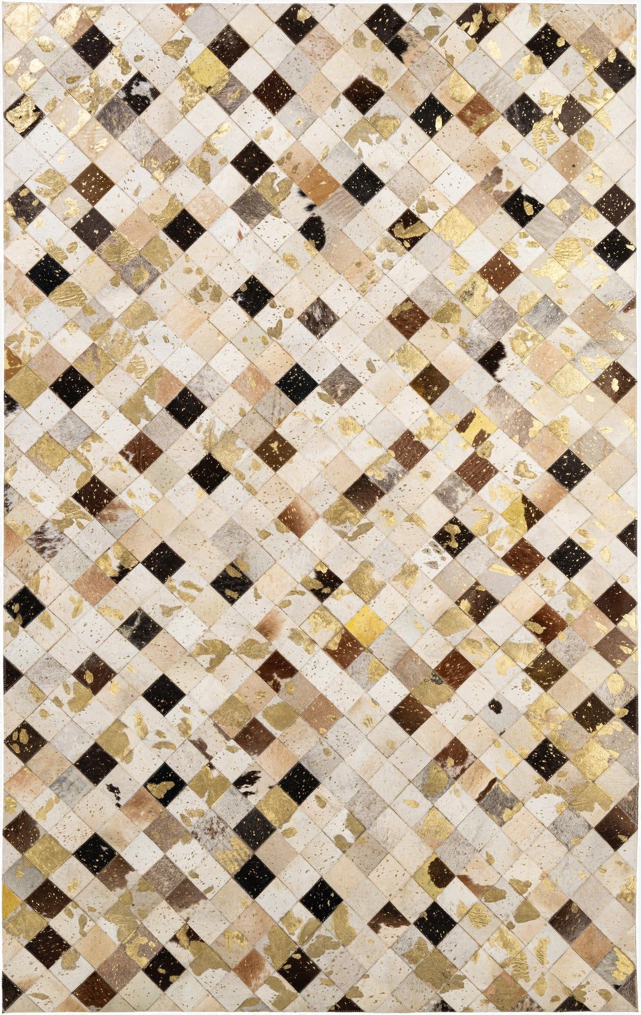 5' 1 x 8' Cowhide - Patchwork Rug