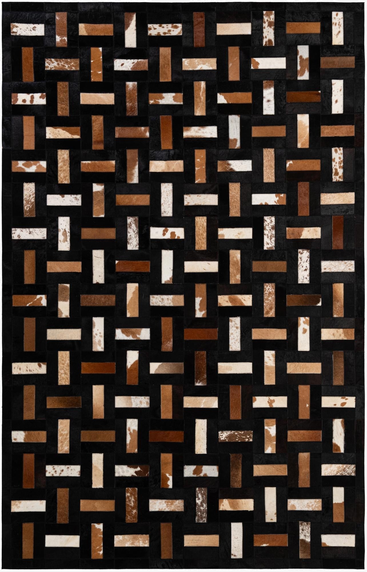 5' 3 x 8' 2 Cowhide - Patchwork Rug