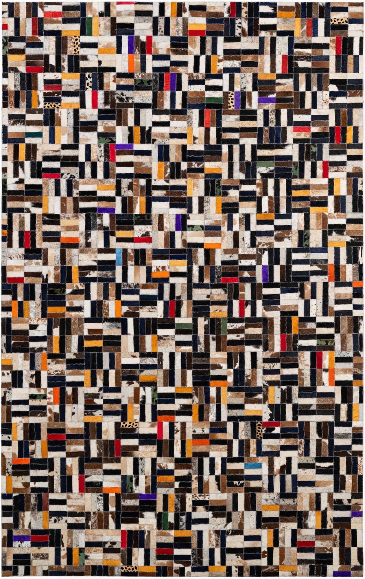 5' 1 x 8' Cowhide - Patchwork Rug