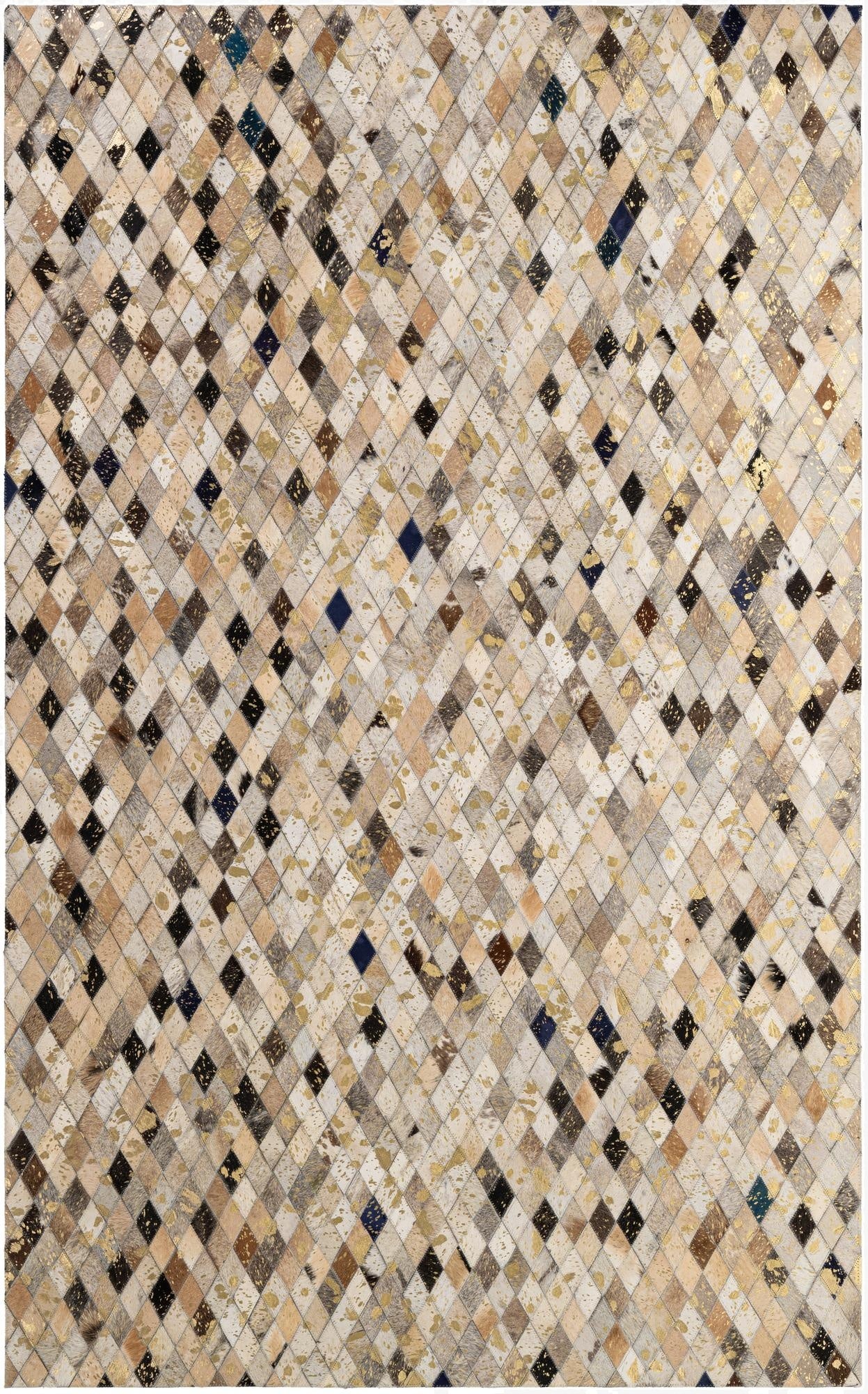 5' 1 x 8' 1 Cowhide - Patchwork Rug