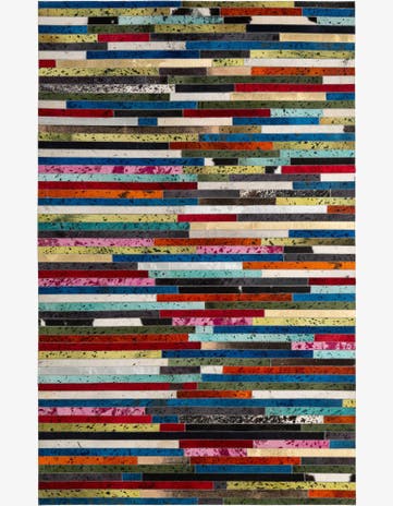 5' 1 x 8' Cowhide - Patchwork Rug