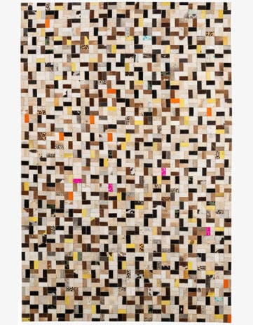 5' 3 x 8' Cowhide - Patchwork Rug