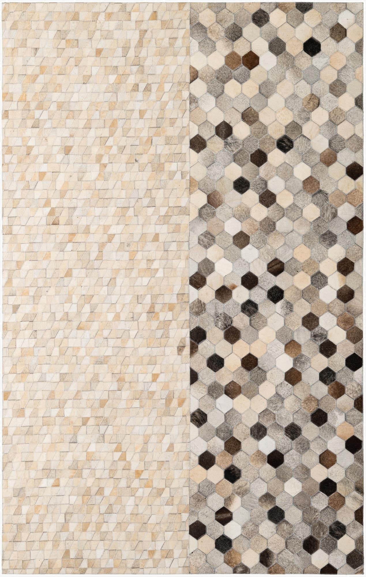 5' 2 x 8' 1 Cowhide - Patchwork Rug