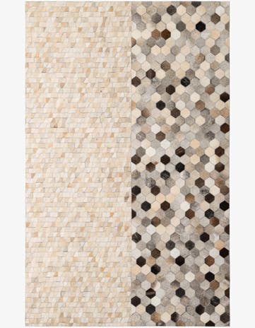 5' 2 x 8' 1 Cowhide - Patchwork Rug