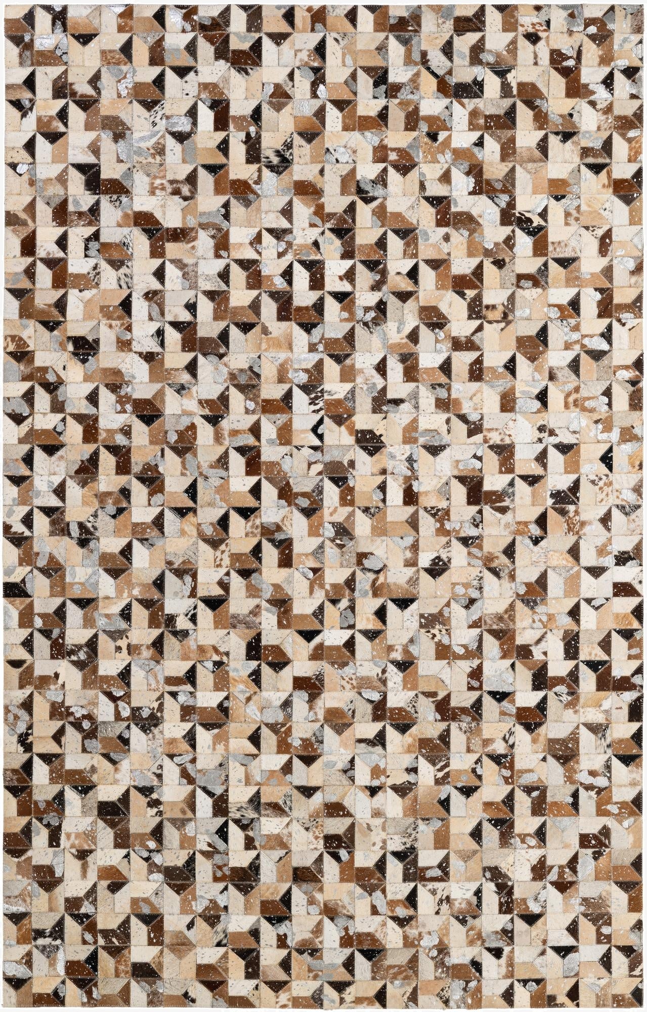 5' 1 x 8' Cowhide - Patchwork Rug
