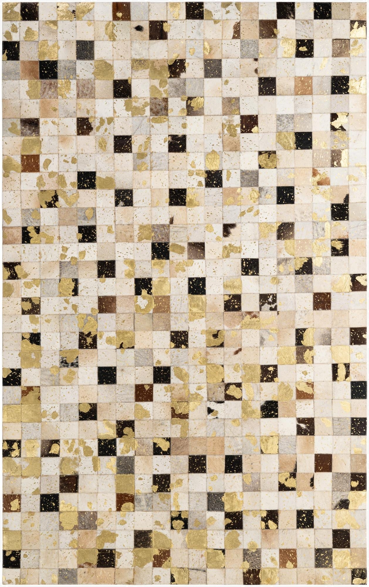 5' 1 x 8' Cowhide - Patchwork Rug
