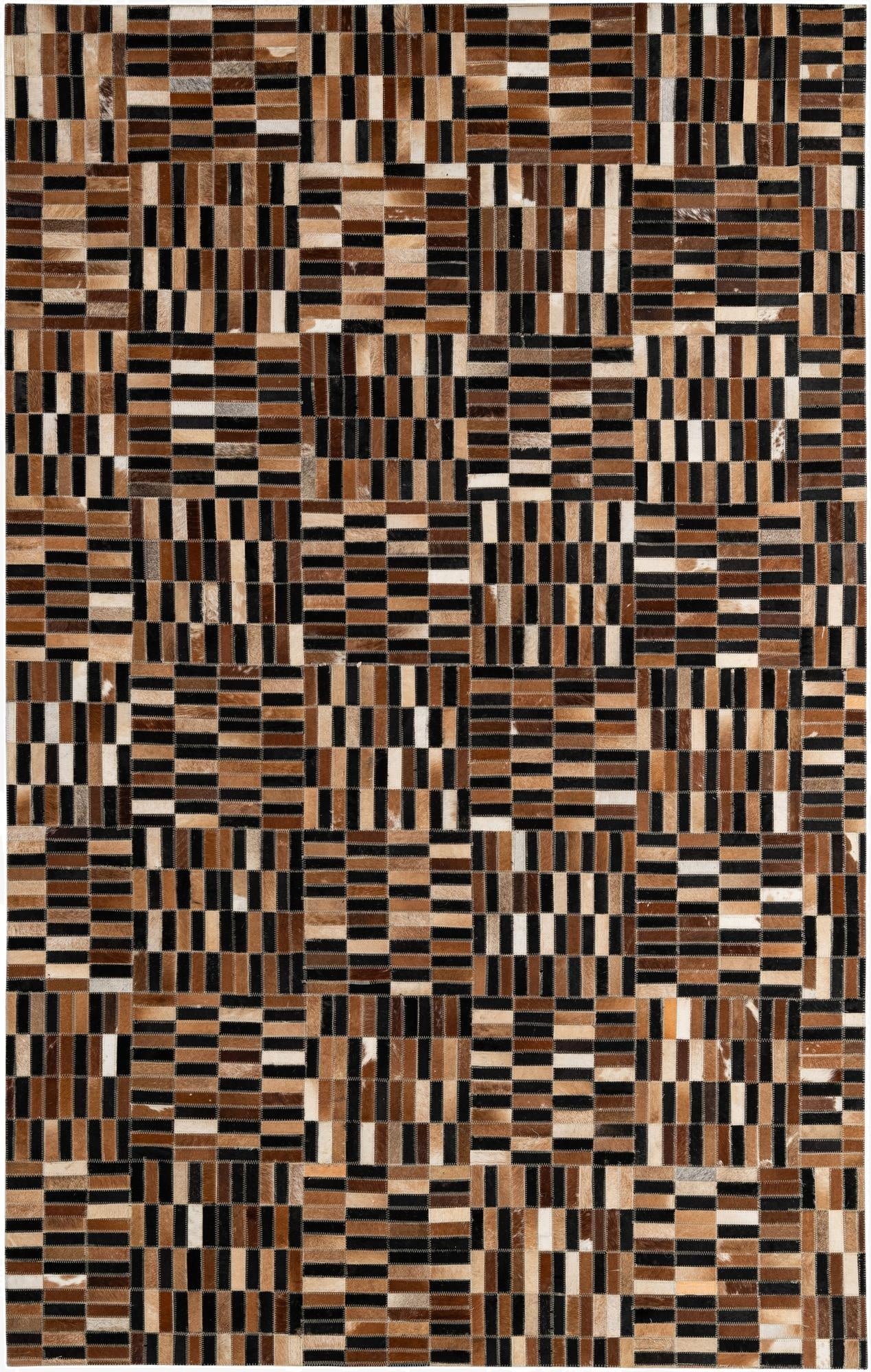 5' 1 x 7' 10 Cowhide - Patchwork Rug