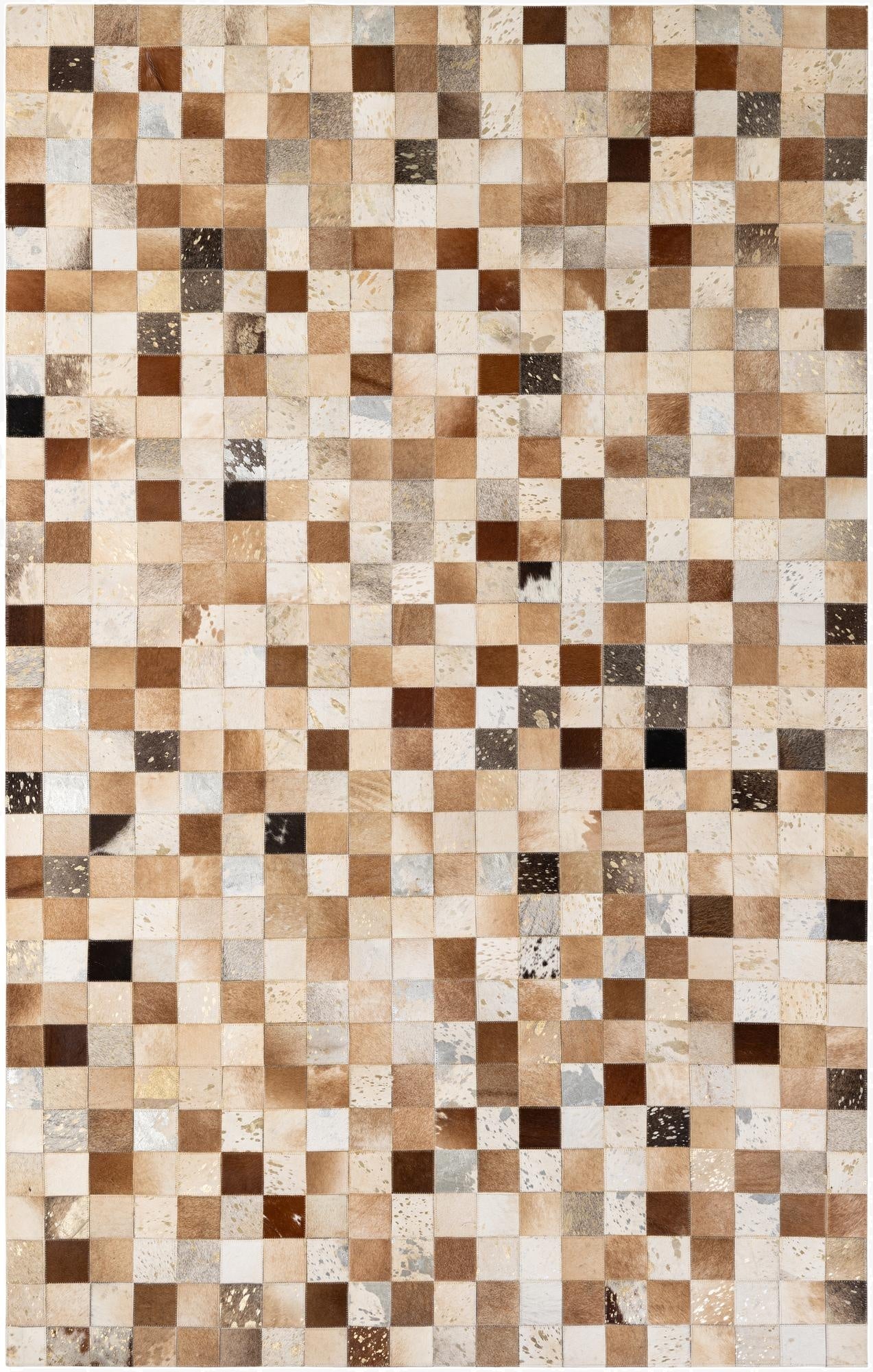 5' 1 x 8' Cowhide - Patchwork Rug