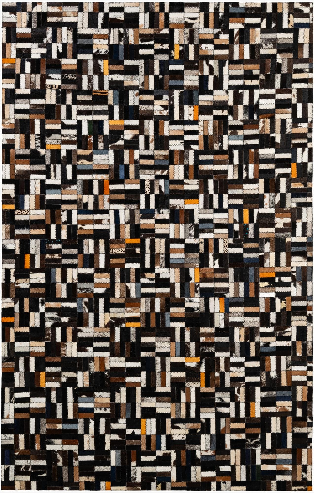 5' 1 x 8' 1 Cowhide - Patchwork Rug