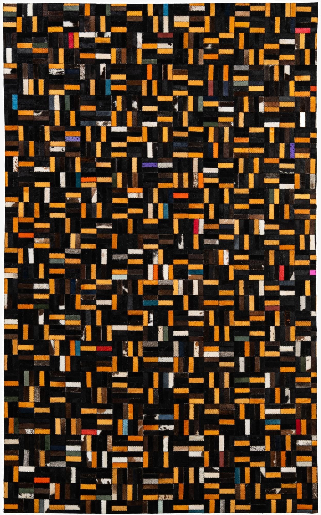 5' 1 x 8' 2 Cowhide - Patchwork Rug