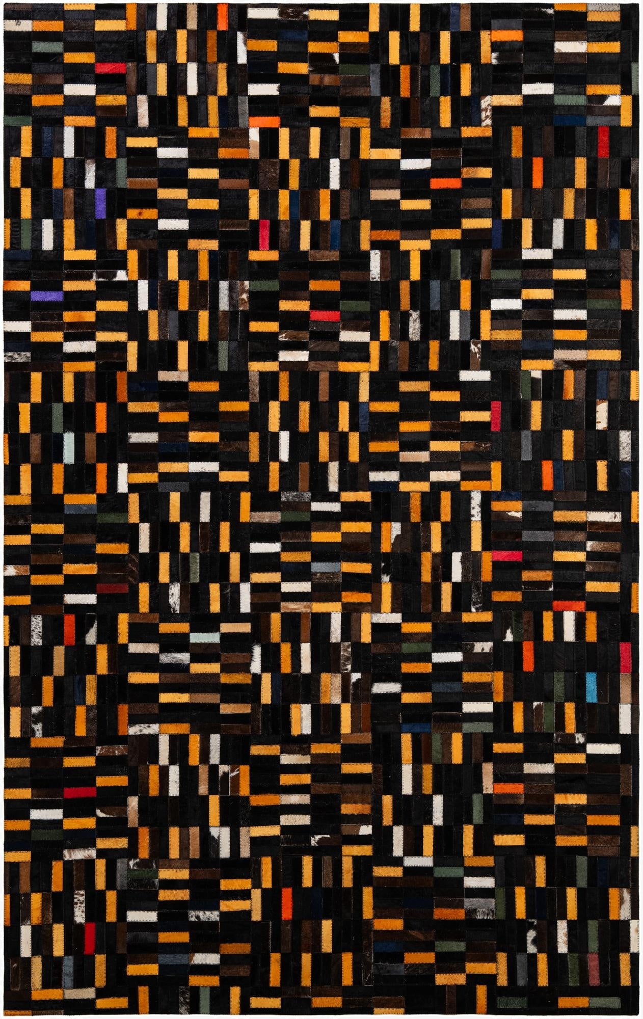 5' 1 x 8' 2 Cowhide - Patchwork Rug