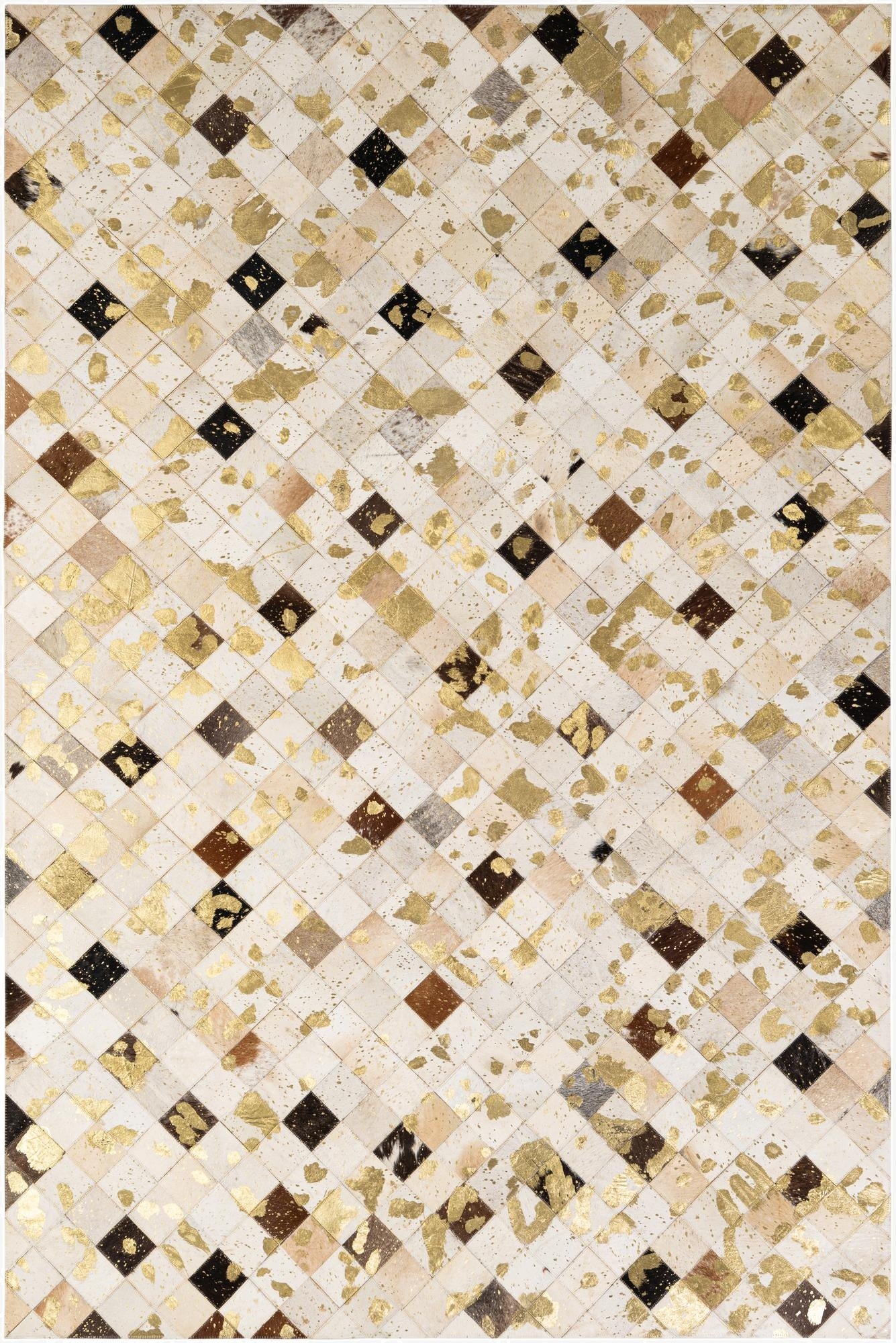 5' 2 x 7' 10 Cowhide - Patchwork Rug