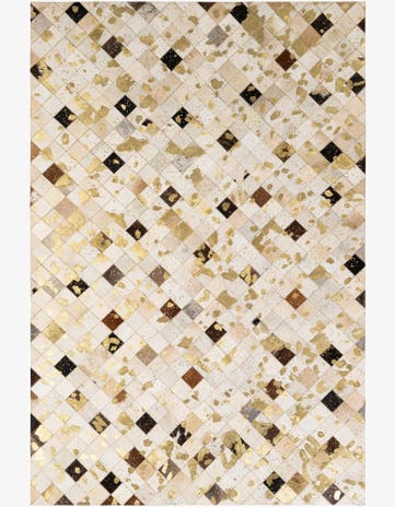 5' 2 x 7' 10 Cowhide - Patchwork Rug