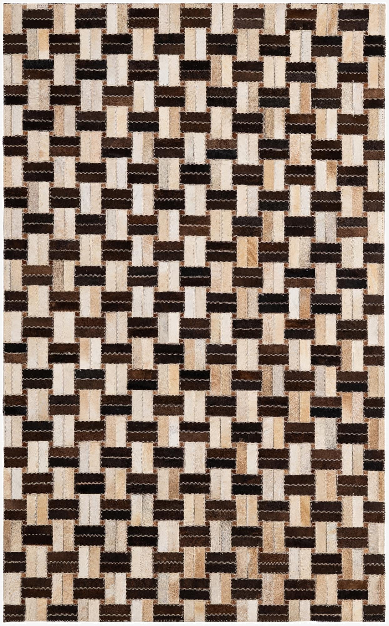 3' 1 x 4' 11 Cowhide - Patchwork Rug