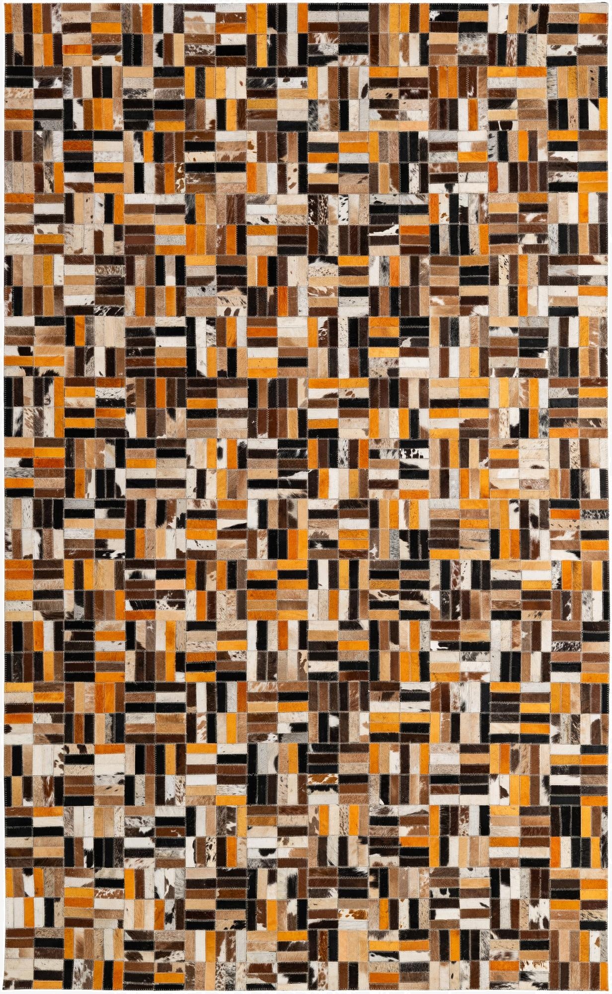5' 1 x 8' Cowhide - Patchwork Rug