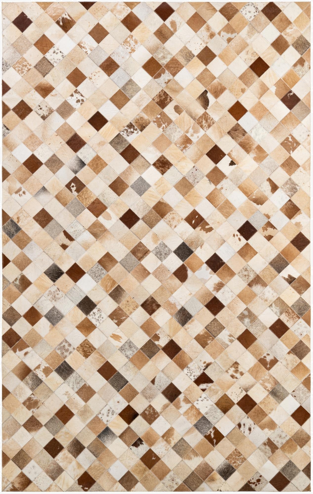 5' 1 x 8' Cowhide - Patchwork Rug