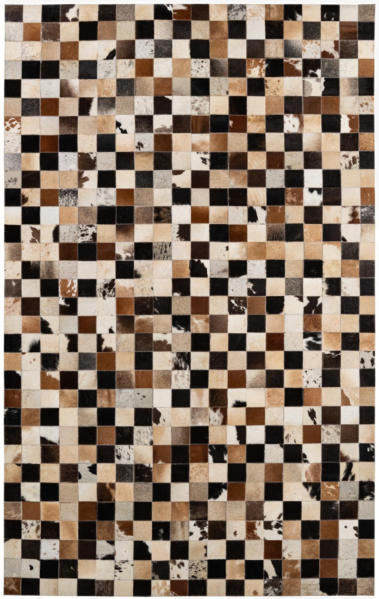 5' 2 x 8' 1 Cowhide - Patchwork Rug