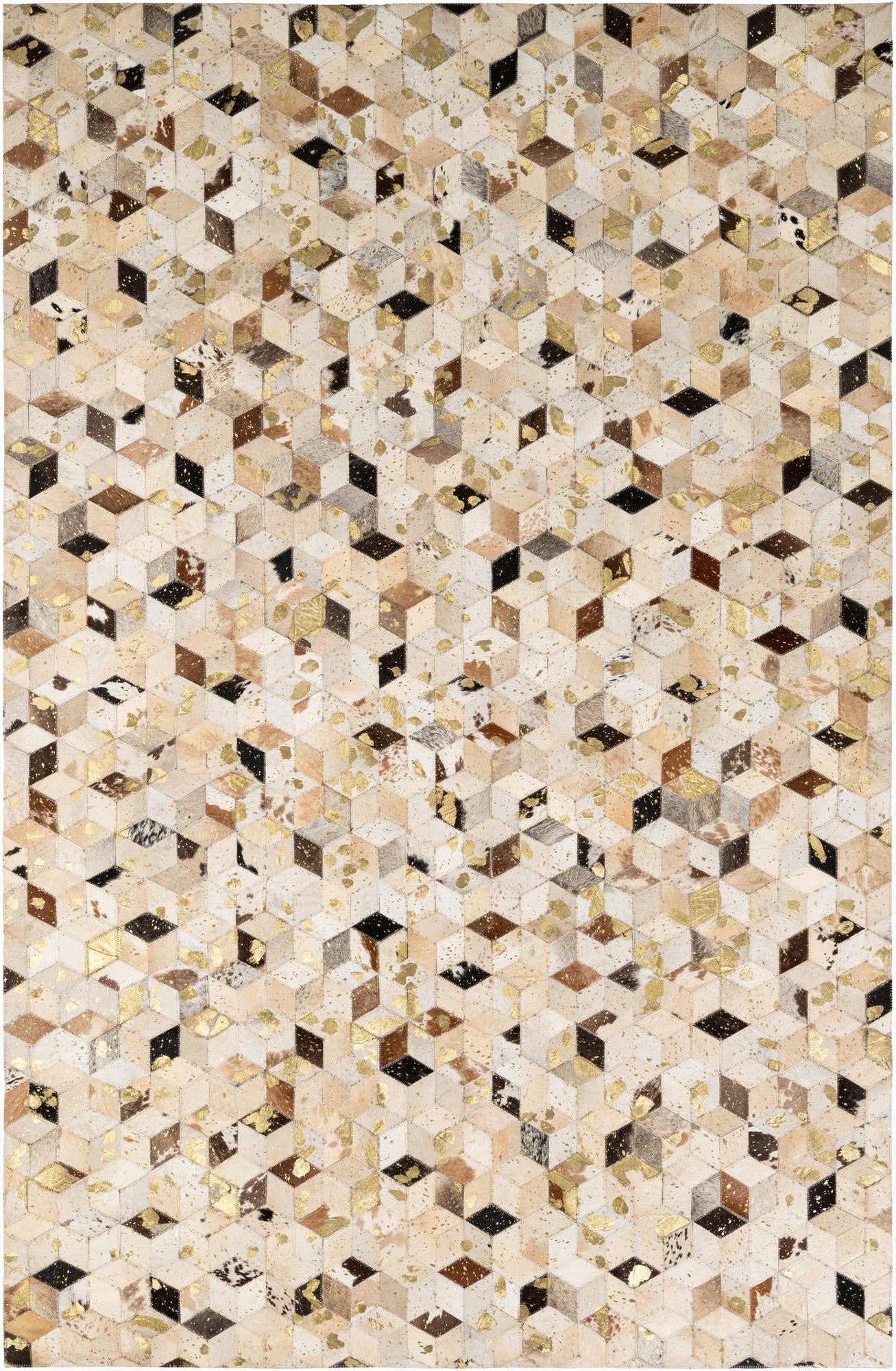 5' 3 x 8' Cowhide - Patchwork Rug