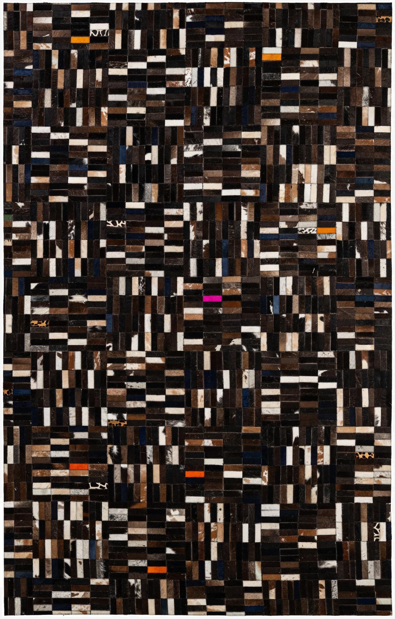 5' 1 x 8' Cowhide - Patchwork Rug