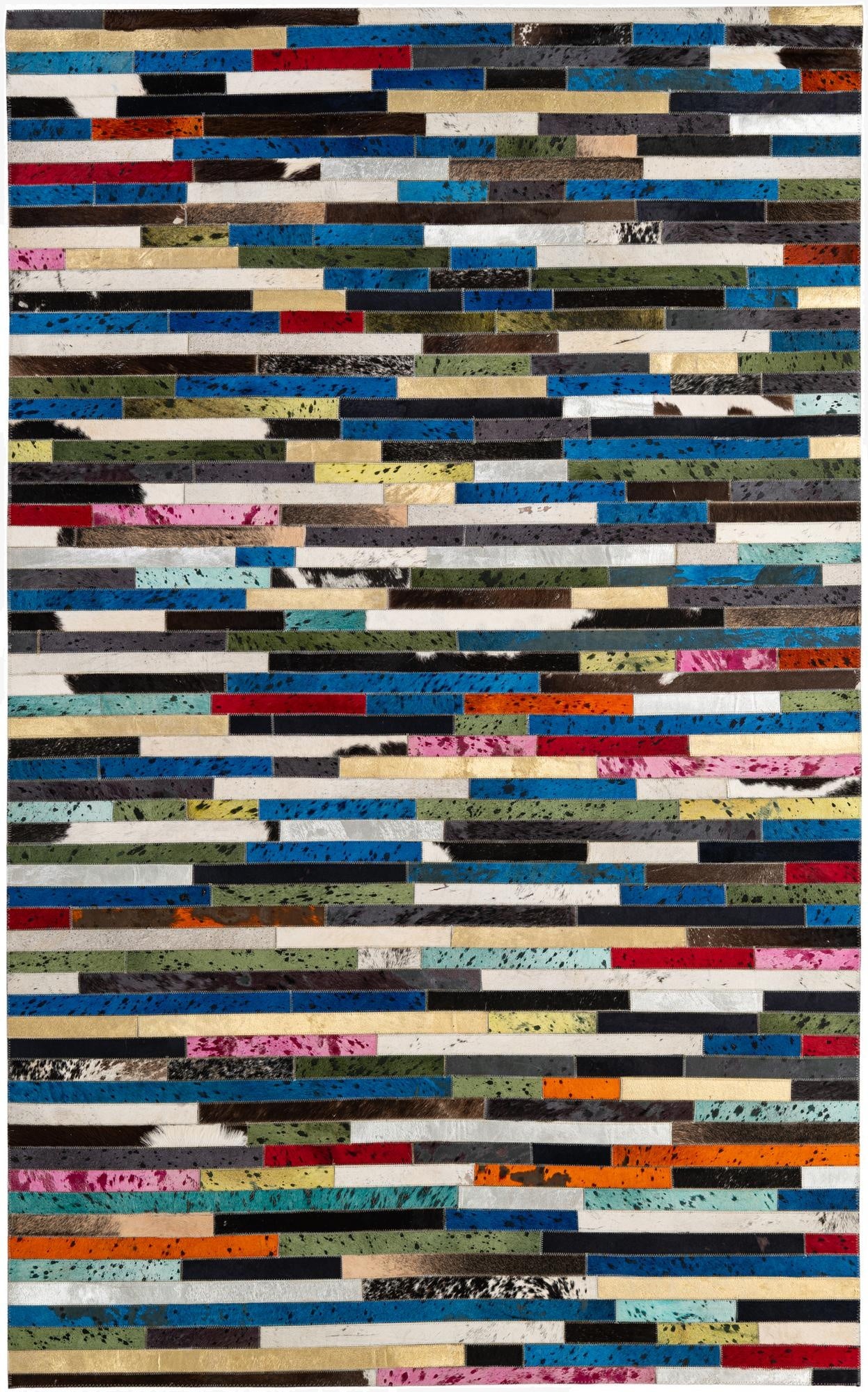 5' 1 x 8' 2 Cowhide - Patchwork Rug