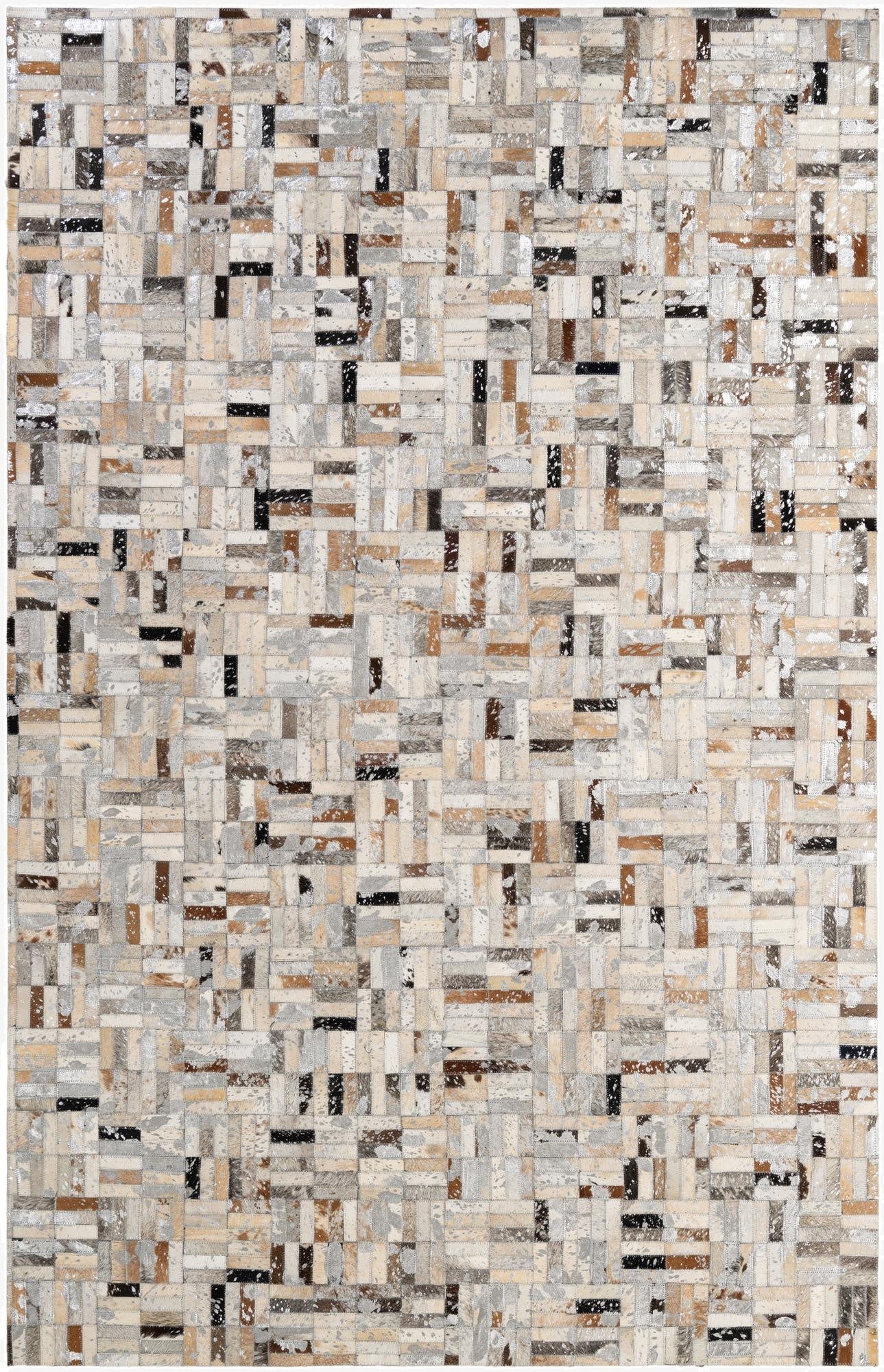 5' 1 x 8' Cowhide - Patchwork Rug