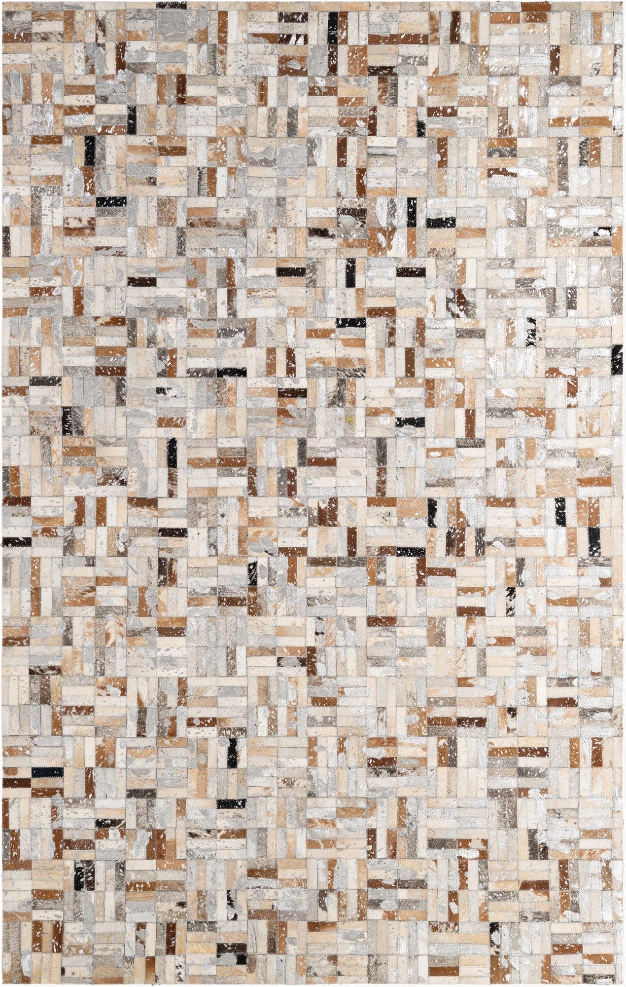 5' 2 x 8' 1 Cowhide - Patchwork Rug