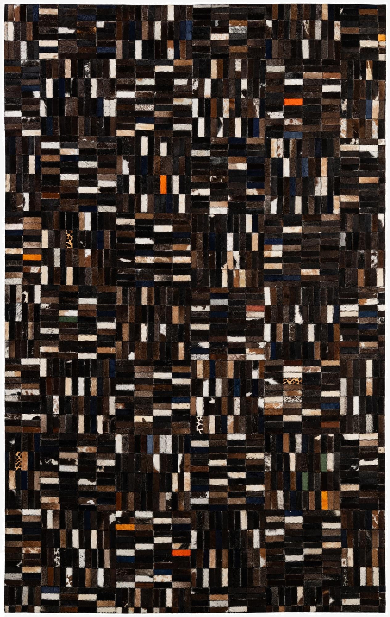 5' 1 x 8' Cowhide - Patchwork Rug