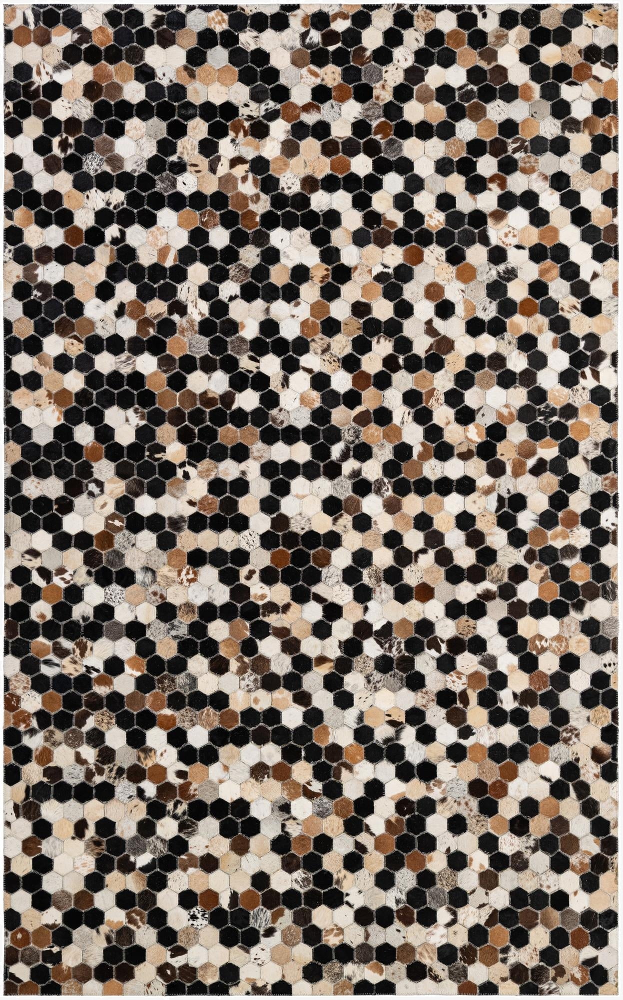 5' 1 x 8' 1 Cowhide - Patchwork Rug