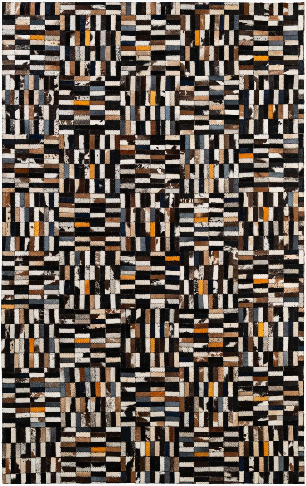 5' 1 x 8' 1 Cowhide - Patchwork Rug