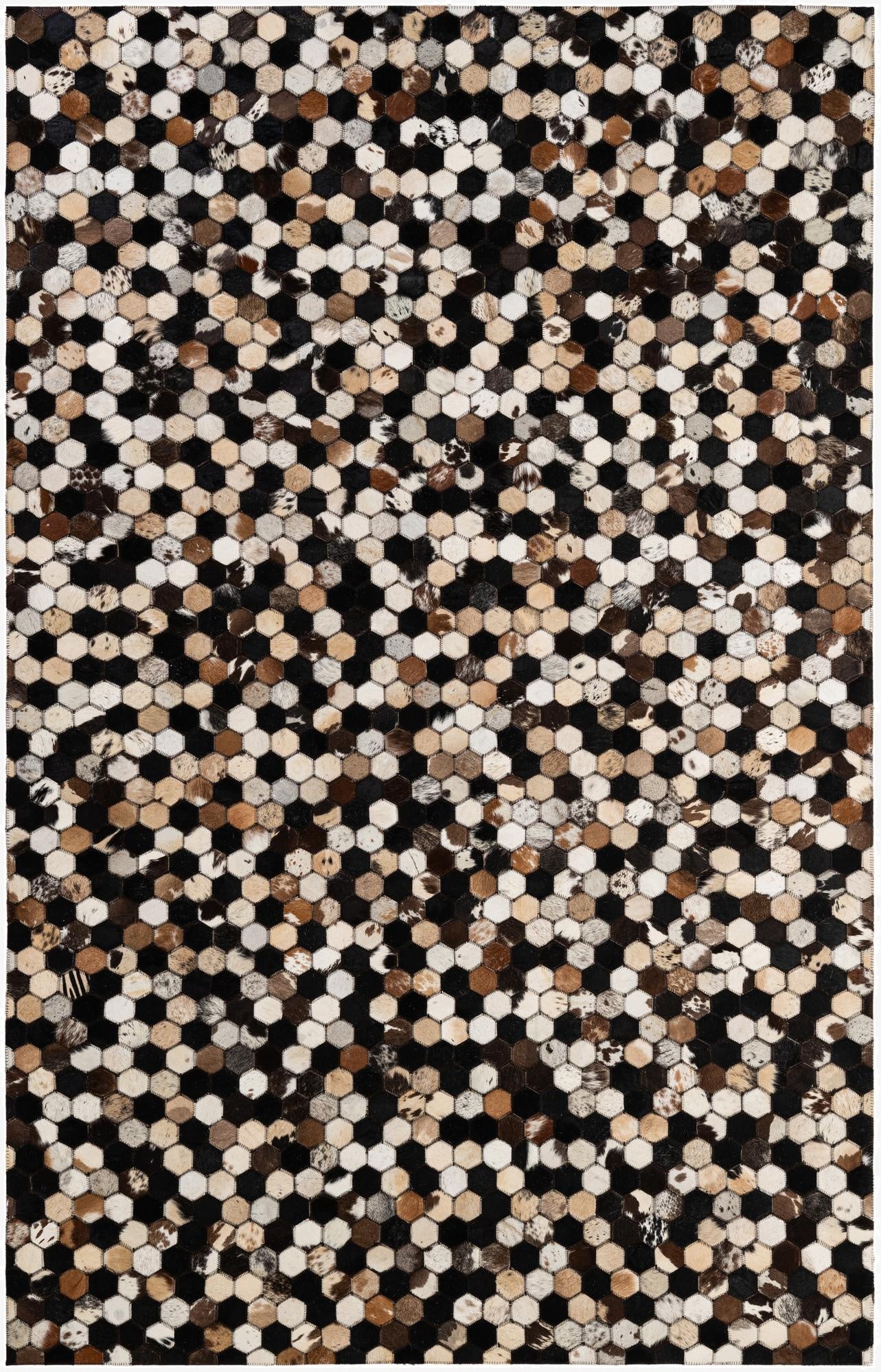 5' 1 x 8' Cowhide - Patchwork Rug