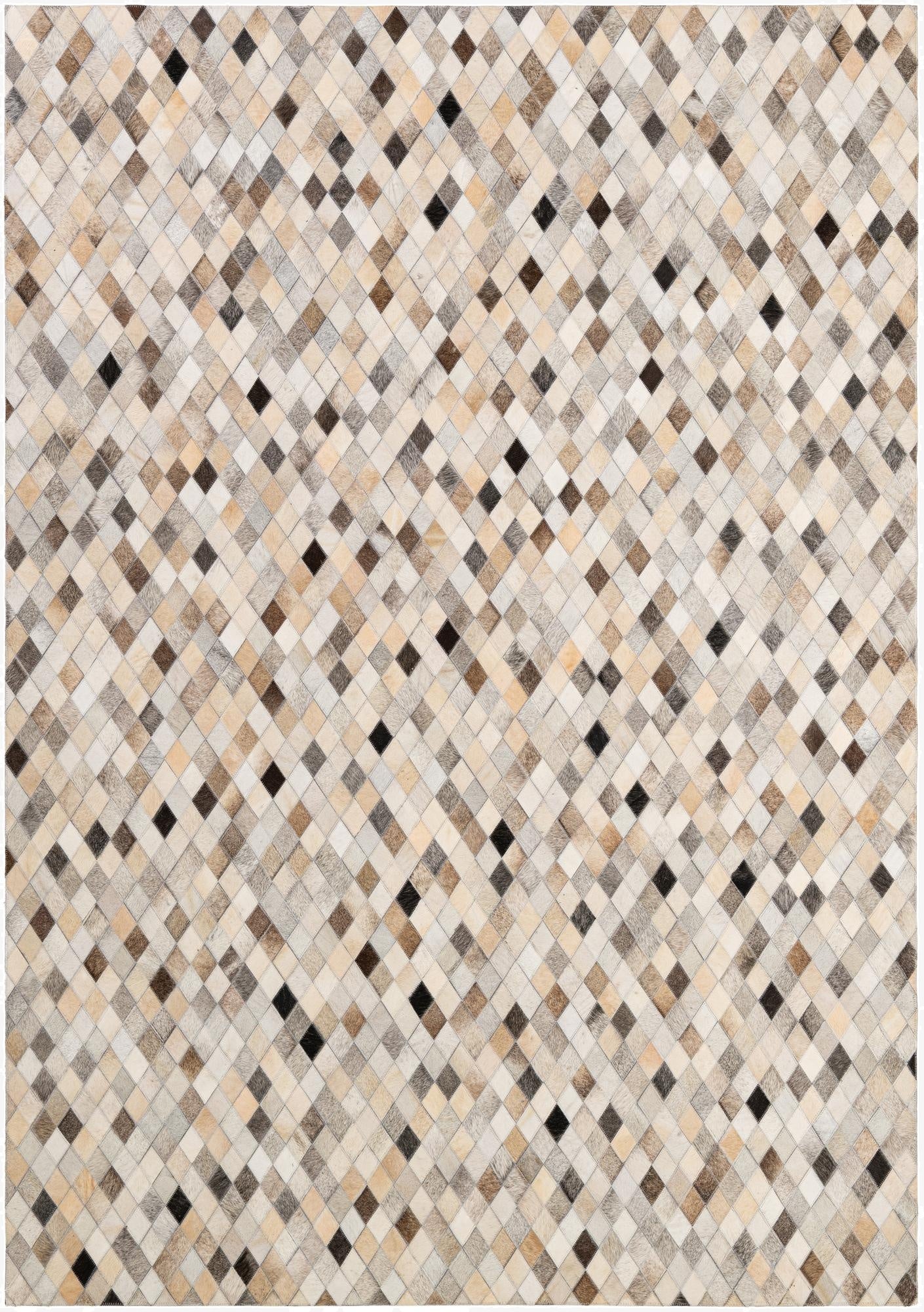 5' 8 x 8' Cowhide - Patchwork Rug