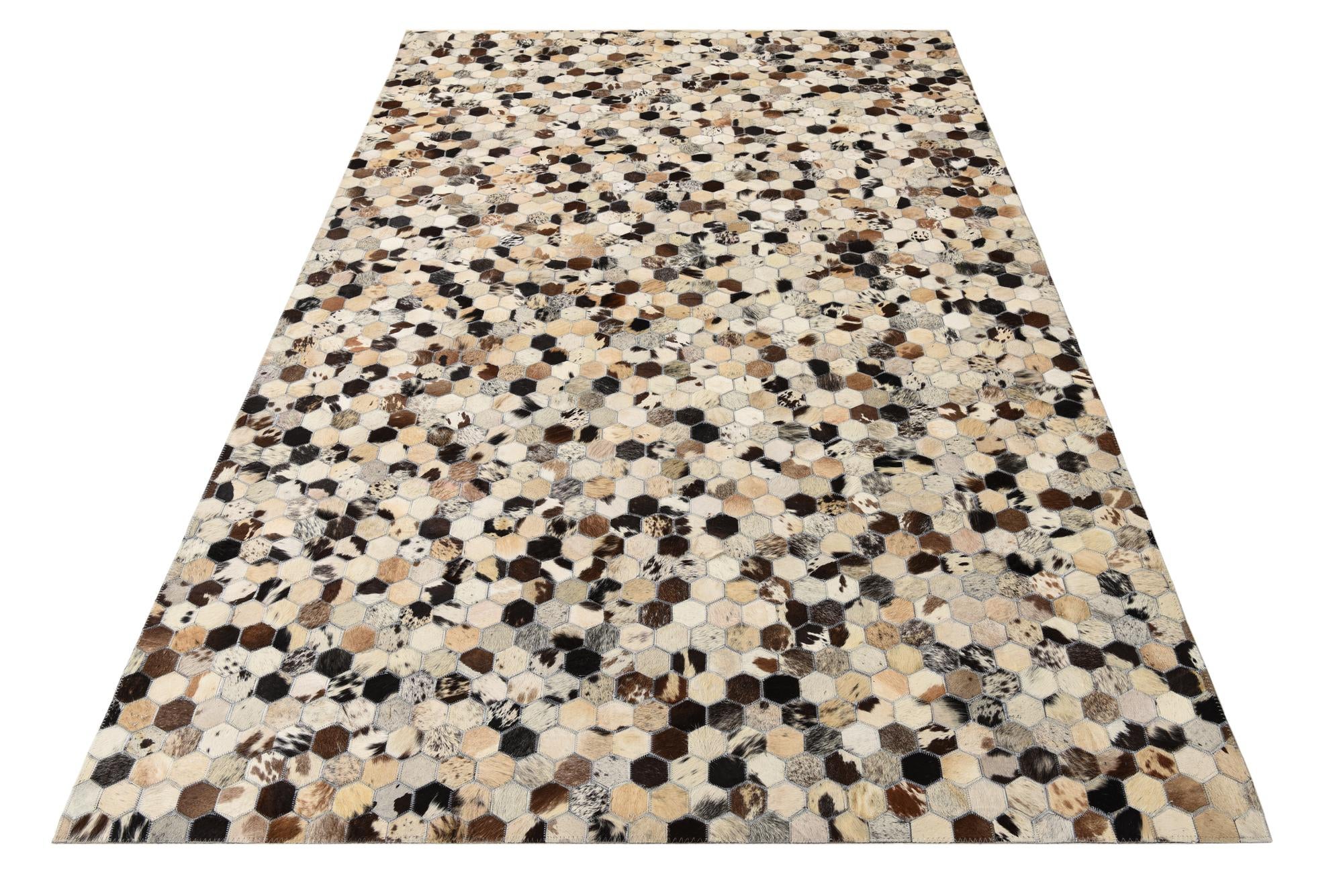 5' 1 x 8' Cowhide Leather Rug