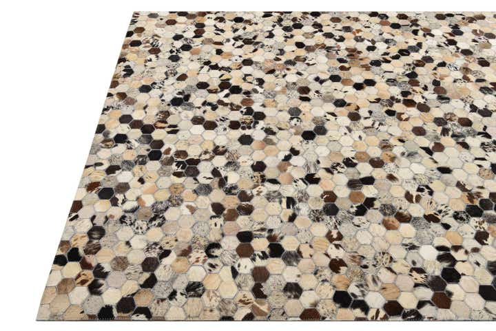 5' 1 x 8' Cowhide Leather Rug