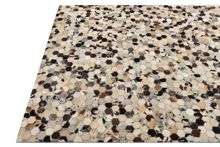 Detail image of 5' 1 x 8' Cowhide Leather Rug