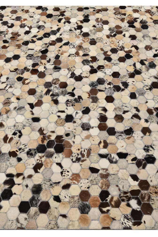 5' 1 x 8' Cowhide Leather Rug