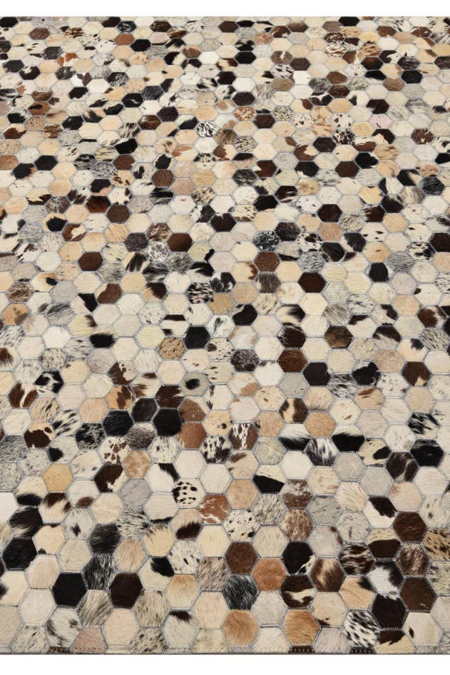 Detail image of 5' 1 x 8' Cowhide Leather Rug