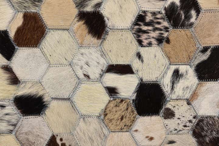 5' 1 x 8' Cowhide Leather Rug