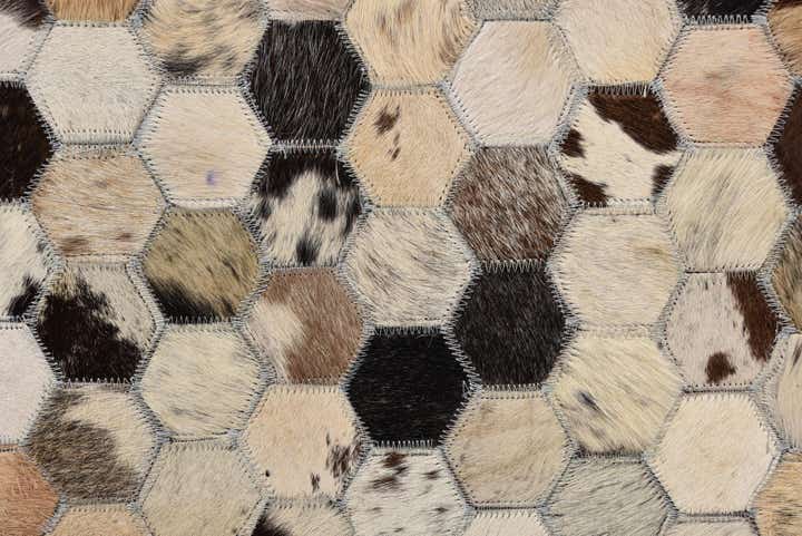 5' 1 x 8' Cowhide Leather Rug