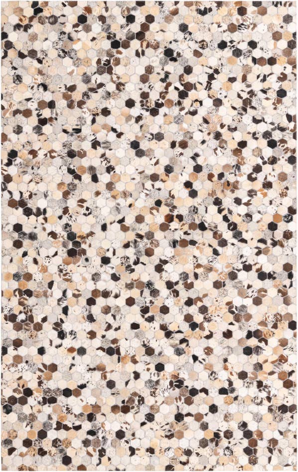 Detail image of 5' 1 x 8' Cowhide Leather Rug