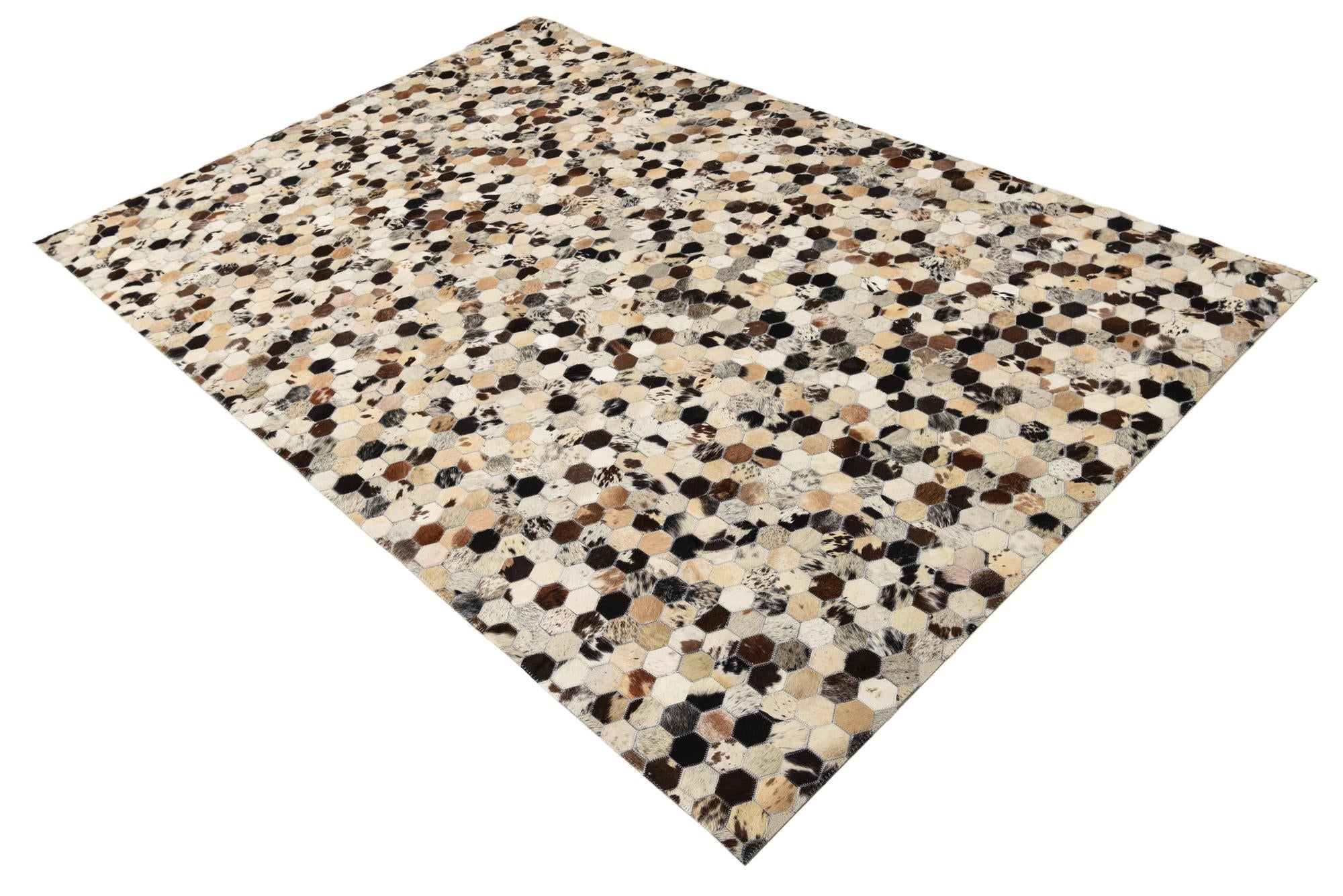 5' 2 x 8' Cowhide Leather Rug